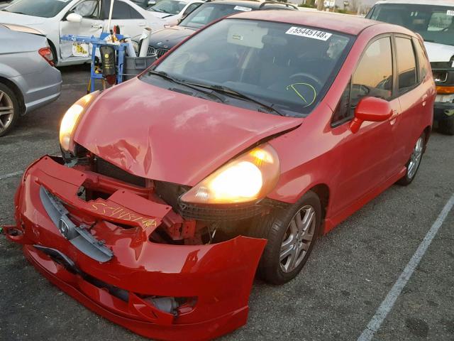 JHMGD38648S041694 - 2008 HONDA FIT SPORT RED photo 2