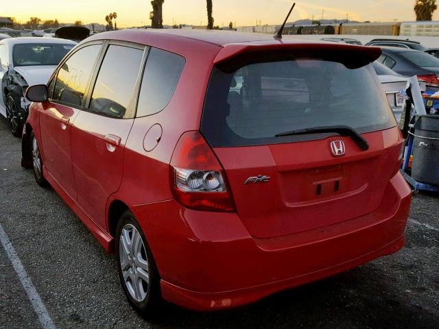 JHMGD38648S041694 - 2008 HONDA FIT SPORT RED photo 3