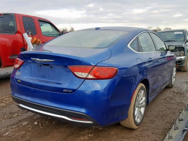 1C3CCCAB4FN649015 - 2015 CHRYSLER 200 LIMITE BLUE photo 4