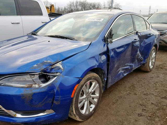 1C3CCCAB4FN649015 - 2015 CHRYSLER 200 LIMITE BLUE photo 9