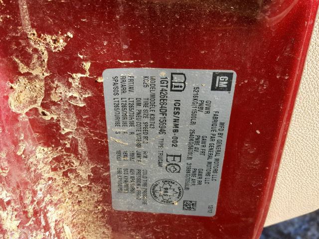 1GT426E84DF156946 - 2013 GMC SIERRA K35 RED photo 10