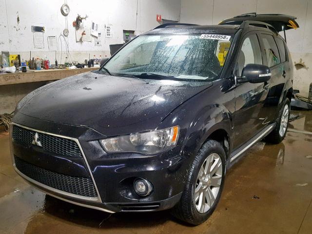 JA4JT3AW2AZ011363 - 2010 MITSUBISHI OUTLANDER BLACK photo 2