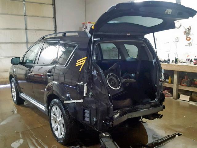 JA4JT3AW2AZ011363 - 2010 MITSUBISHI OUTLANDER BLACK photo 3