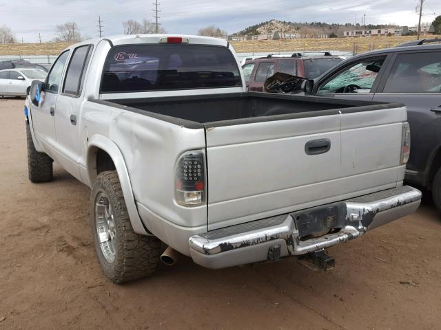 1B7HG2AN41S295548 - 2001 DODGE DAKOTA QUA SILVER photo 3