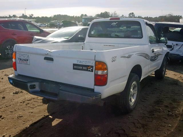 5TENL42N41Z844556 - 2001 TOYOTA TACOMA WHITE photo 4