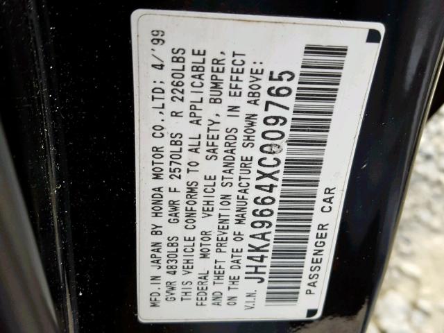 JH4KA9664XC009765 - 1999 ACURA 3.5RL BLACK photo 10