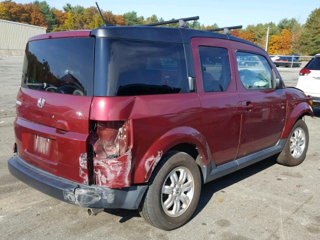 5J6YH17786L007235 - 2006 HONDA ELEMENT EX BURGUNDY photo 4