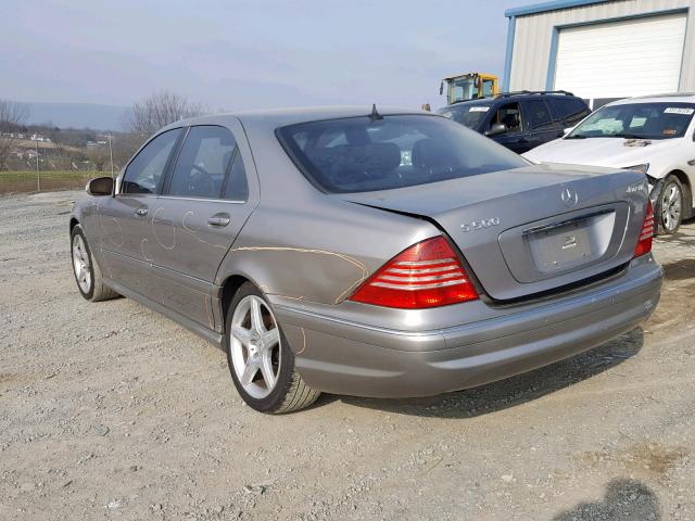 WDBNG84J13A344436 - 2003 MERCEDES-BENZ S 500 4MAT SILVER photo 3