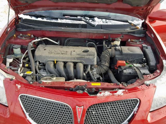 5Y2SL67877Z415739 - 2007 PONTIAC VIBE RED photo 7