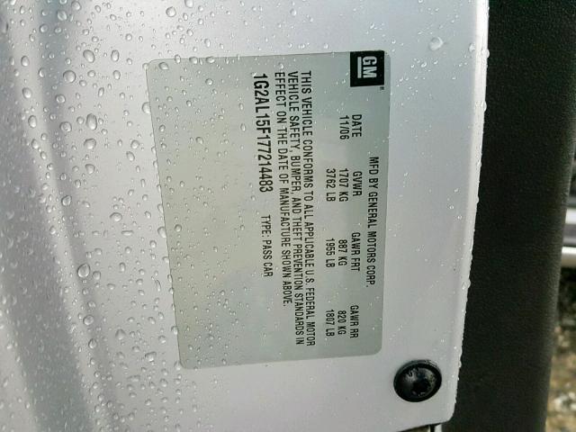 1G2AL15F177214483 - 2007 PONTIAC G5 TAN photo 10