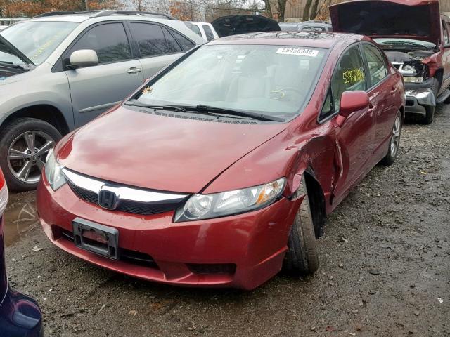 19XFA1F97AE062135 - 2010 HONDA CIVIC EXL MAROON photo 2