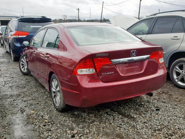 19XFA1F97AE062135 - 2010 HONDA CIVIC EXL MAROON photo 3