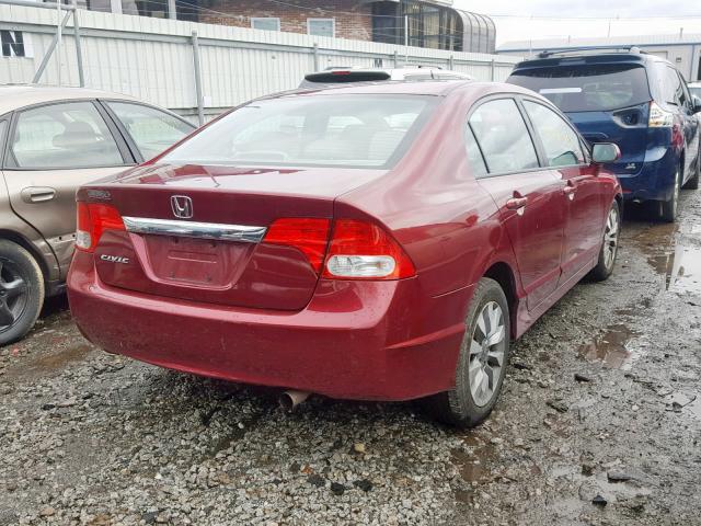 19XFA1F97AE062135 - 2010 HONDA CIVIC EXL MAROON photo 4