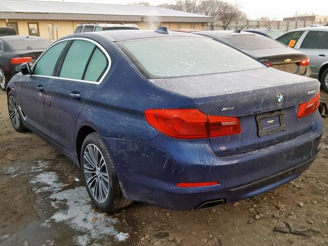 WBAJE7C54KWD55114 - 2019 BMW 540 XI BLUE photo 3