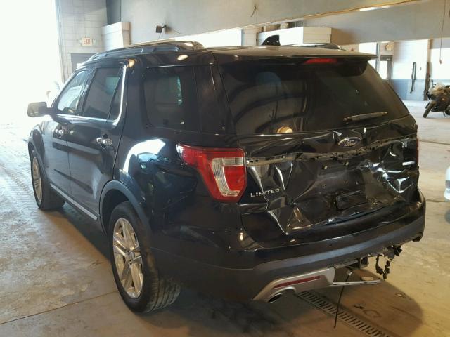 1FM5K8F86GGA38972 - 2016 FORD EXPLORER L BLACK photo 3