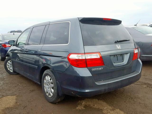 5FNRL38246B116527 - 2006 HONDA ODYSSEY LX BLUE photo 3