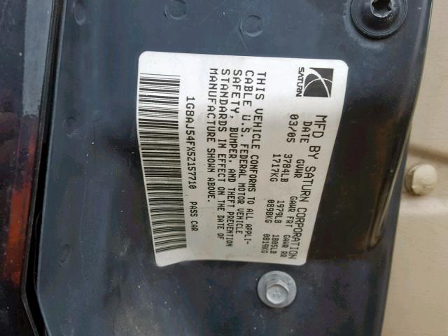 1G8AJ54FX5Z157710 - 2005 SATURN ION LEVEL BLACK photo 10