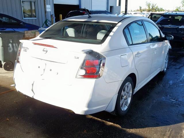 3N1AB6APXCL619504 - 2012 NISSAN SENTRA 2.0 WHITE photo 4