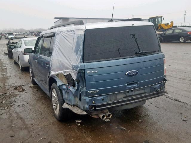 2FMGK5BC5ABA34492 - 2010 FORD FLEX SE BLUE photo 3