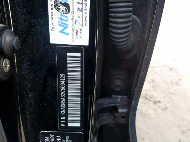 KNADN5A32C6094129 - 2012 KIA RIO EX BLACK photo 10