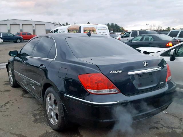 JH4KB16575C007947 - 2005 ACURA RL BLACK photo 3