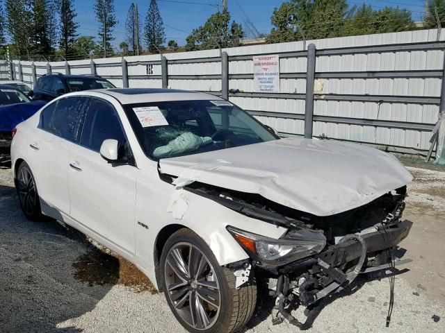 JN1AV7AP8EM692280 - 2014 INFINITI Q50 HYBRID WHITE photo 1