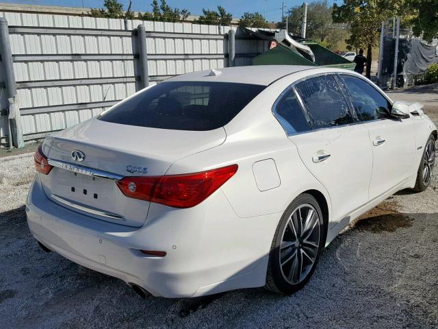 JN1AV7AP8EM692280 - 2014 INFINITI Q50 HYBRID WHITE photo 4