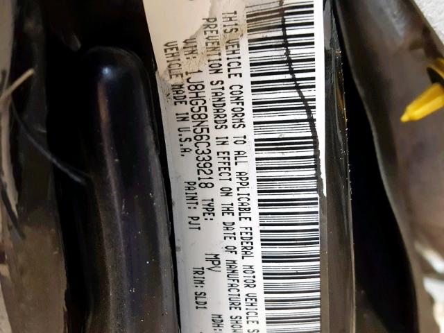 1J8HG58N56C339218 - 2006 JEEP COMMANDER GRAY photo 10