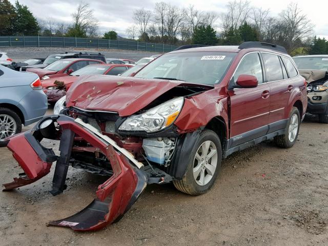 4S4BRDLC8E2246264 - 2014 SUBARU OUTBACK 3. RED photo 2