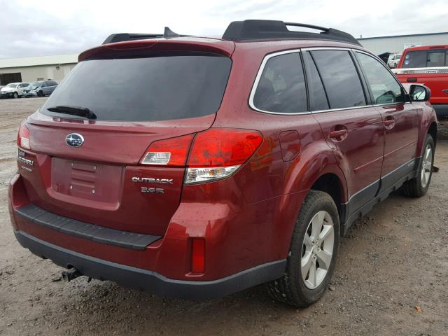 4S4BRDLC8E2246264 - 2014 SUBARU OUTBACK 3. RED photo 4