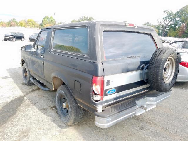 1FMEU15N3PLA26701 - 1993 FORD BRONCO U10 BLACK photo 3