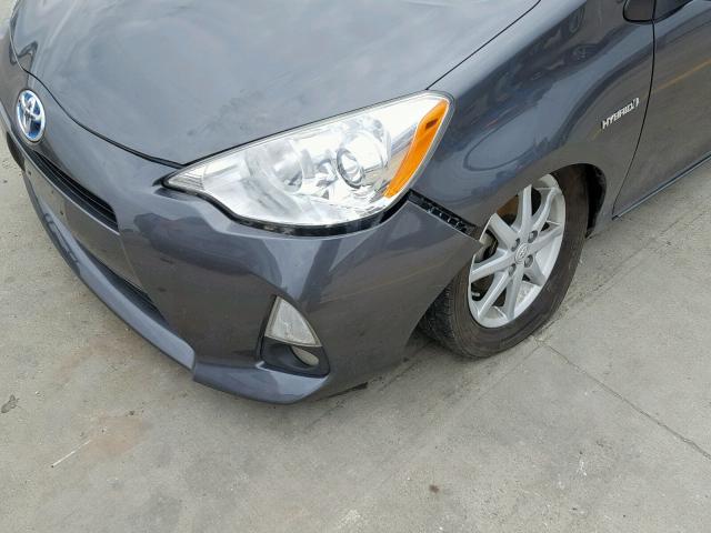 JTDKDTB32C1525971 - 2012 TOYOTA PRIUS C GRAY photo 9