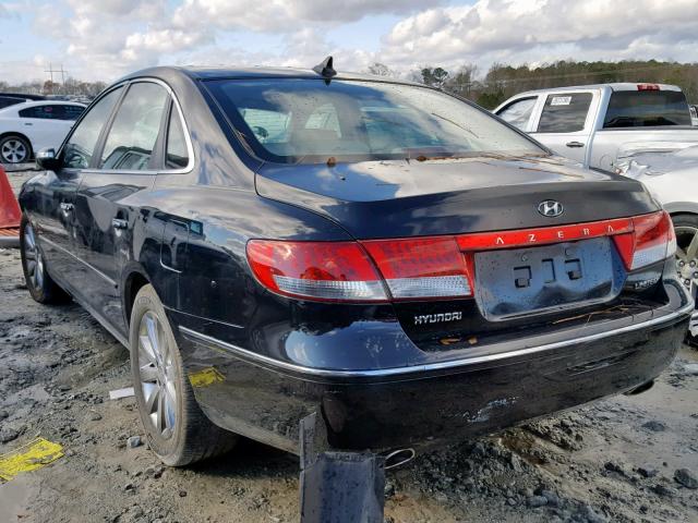 KMHFC46FX9A358438 - 2009 HYUNDAI AZERA SE BLACK photo 3