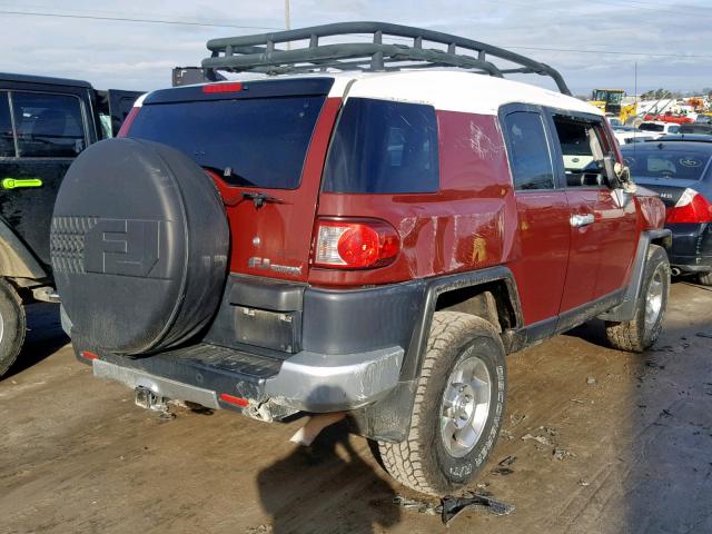 JTEBU11F08K004826 - 2008 TOYOTA FJ CRUISER RED photo 4