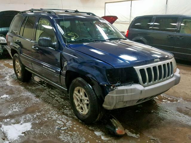 1J4GW48NX3C554454 - 2003 JEEP GRAND CHER BLUE photo 1