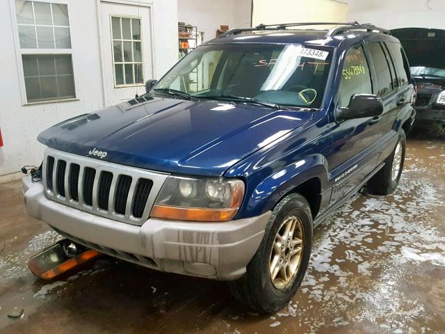 1J4GW48NX3C554454 - 2003 JEEP GRAND CHER BLUE photo 2