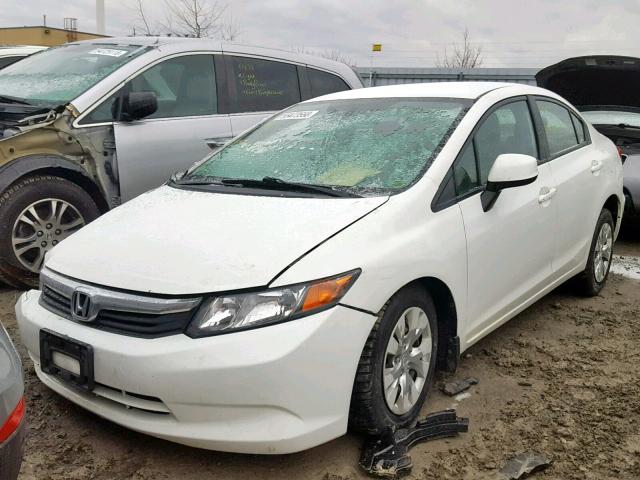 2HGFB2F42CH114223 - 2012 HONDA CIVIC LX WHITE photo 2