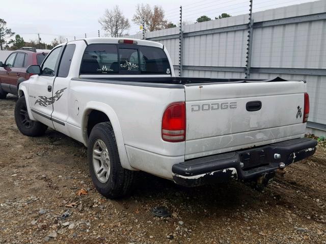 1B7GL22X8WS623519 - 1998 DODGE DAKOTA WHITE photo 3