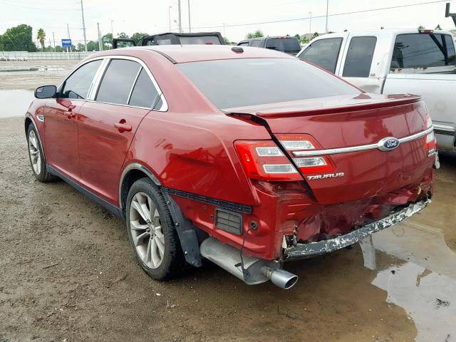 1FAHP2E86DG228788 - 2013 FORD TAURUS SEL RED photo 3