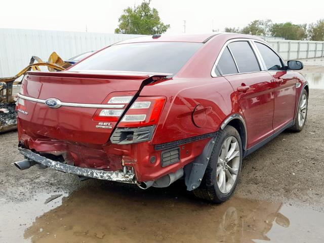 1FAHP2E86DG228788 - 2013 FORD TAURUS SEL RED photo 4