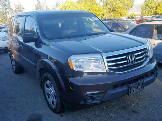 5FNYF3H22CB001004 - 2012 HONDA PILOT LX BROWN photo 1