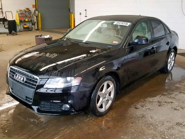 WAULF78K39N014398 - 2009 AUDI A4 2.0T QU BLACK photo 2