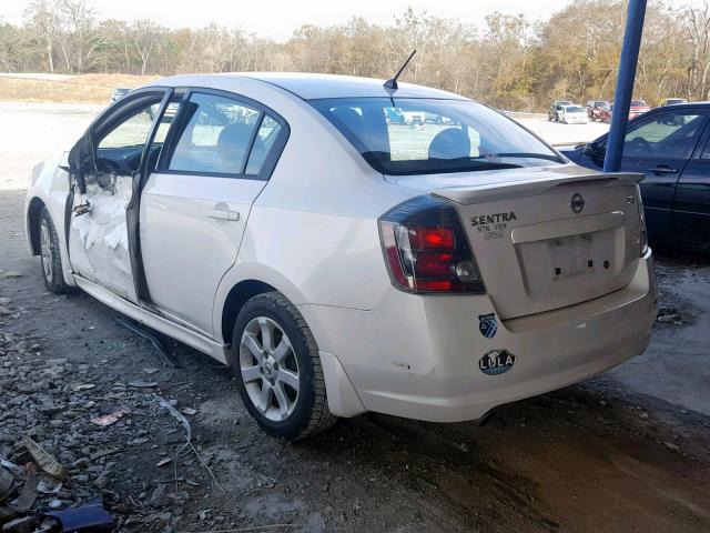 3N1AB6AP9CL641235 - 2012 NISSAN SENTRA 2.0 WHITE photo 3