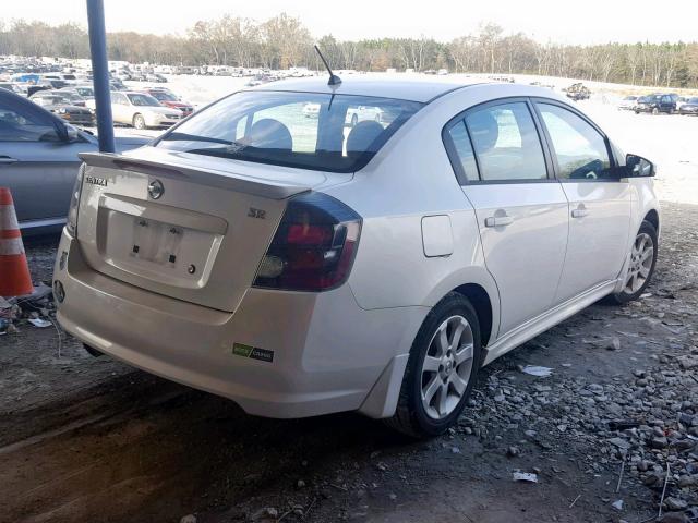 3N1AB6AP9CL641235 - 2012 NISSAN SENTRA 2.0 WHITE photo 4