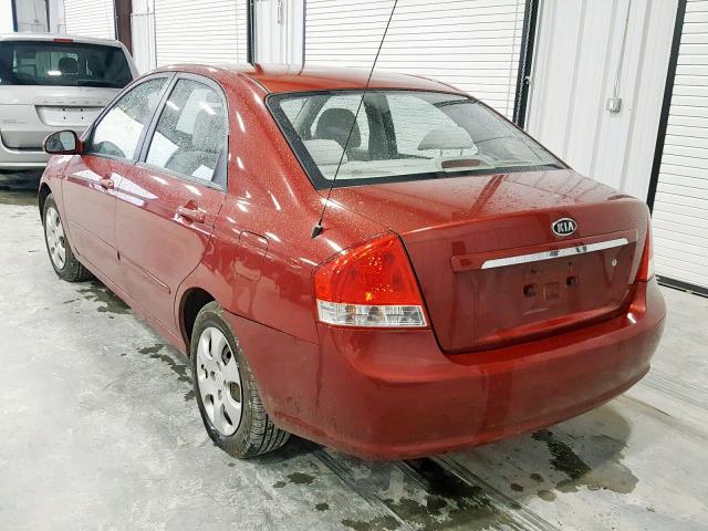 KNAFE121185507394 - 2008 KIA SPECTRA EX RED photo 3