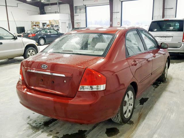 KNAFE121185507394 - 2008 KIA SPECTRA EX RED photo 4