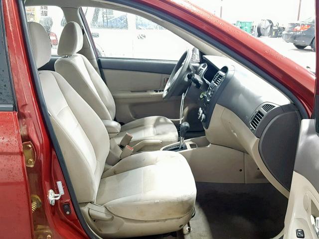 KNAFE121185507394 - 2008 KIA SPECTRA EX RED photo 5