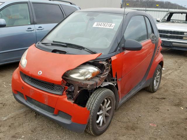 WMEEJ31X48K177393 - 2008 SMART FORTWO PUR RED photo 2