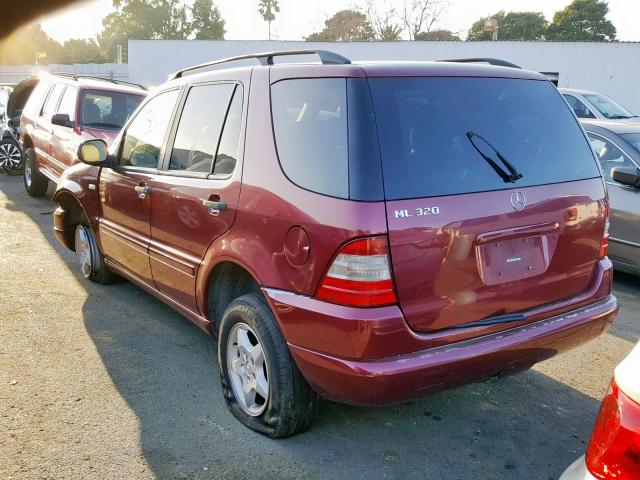 4JGAB54E3YA196728 - 2000 MERCEDES-BENZ ML 320 MAROON photo 3