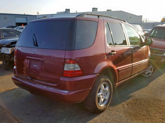 4JGAB54E3YA196728 - 2000 MERCEDES-BENZ ML 320 MAROON photo 4